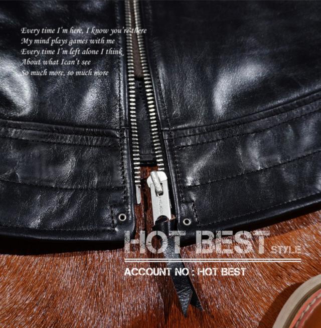 1.4mm 茶芯ホースハイド 30sスタイル シングルライダース メンズ 革ジャン レザージャケット トスカーナ植物鞣し革 馬革