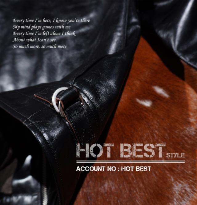 1.4mm 茶芯ホースハイド 30sスタイル シングルライダース メンズ 革ジャン レザージャケット トスカーナ植物鞣し革 馬革