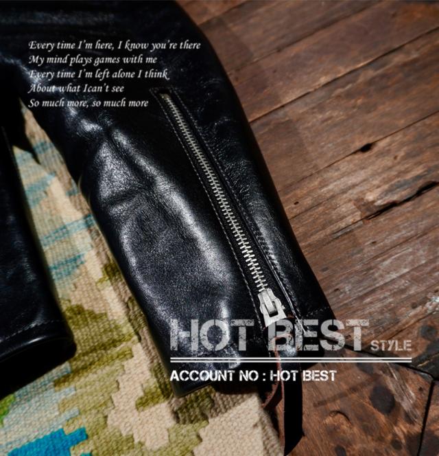 1.3mm ホースハイド 60sカフェレーサー シングルライダース メンズ 革ジャン レザージャケットトスカーナ植物鞣し革 馬革