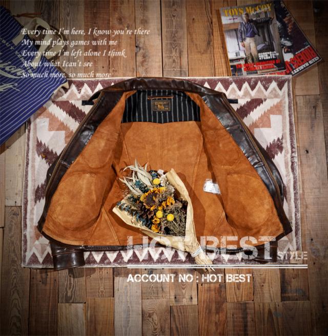 最高峰 1.3mm 茶芯カウハイド 復刻40s アビエイタースタイル レザージャケット ウォッシュ加工 ヴィンテージ 牛革