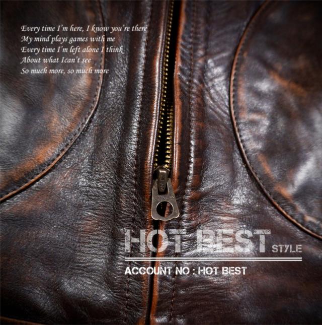 最高峰 1.3mm 茶芯カウハイド 復刻40s アビエイタースタイル レザージャケット ウォッシュ加工 ヴィンテージ 牛革