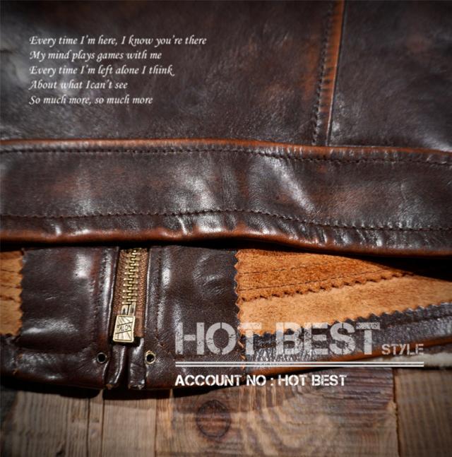 最高峰 1.3mm 茶芯カウハイド 復刻40s アビエイタースタイル レザージャケット ウォッシュ加工 ヴィンテージ 牛革