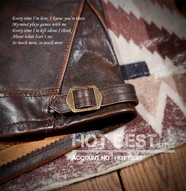 最高峰 1.3mm 茶芯カウハイド 復刻40s アビエイタースタイル レザージャケット ウォッシュ加工 ヴィンテージ 牛革