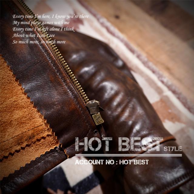 最高峰 1.3mm 茶芯カウハイド 復刻40s アビエイタースタイル レザージャケット ウォッシュ加工 ヴィンテージ 牛革