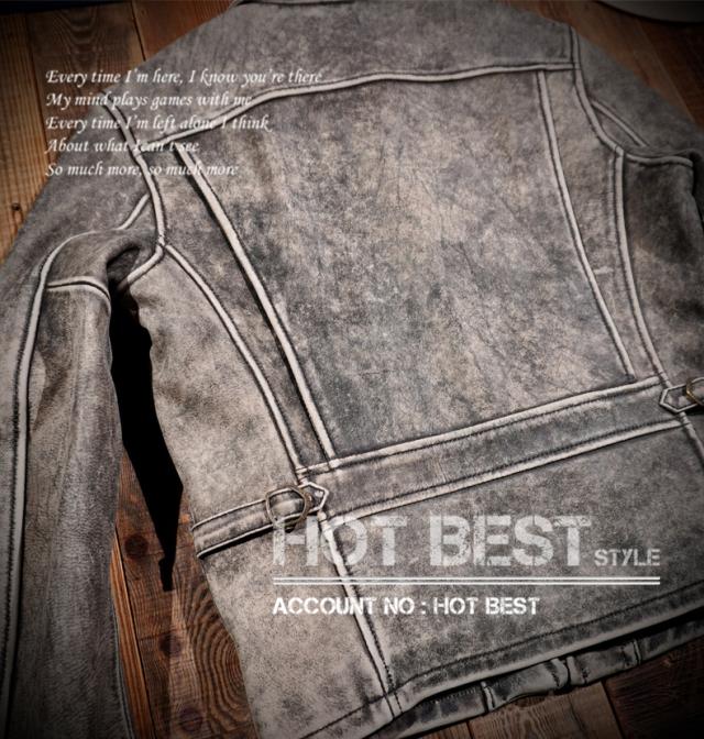 1.3mm カウハイド タイト ミニマムスタイル メンズ 革ジャン シングルライダース レザージャケット ヴィンテージ加工 牛革