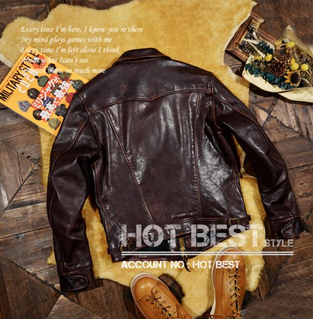 最高峰 1.3mm 茶芯カウハイド 復刻40年代 アビエイタースタイル レザージャケット ウォッシュ加工 ヴィンテージ 牛革