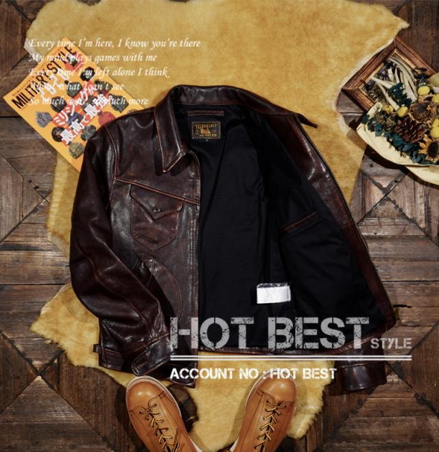 最高峰 1.3mm 茶芯カウハイド 復刻40年代 アビエイタースタイル レザージャケット ウォッシュ加工 ヴィンテージ 牛革