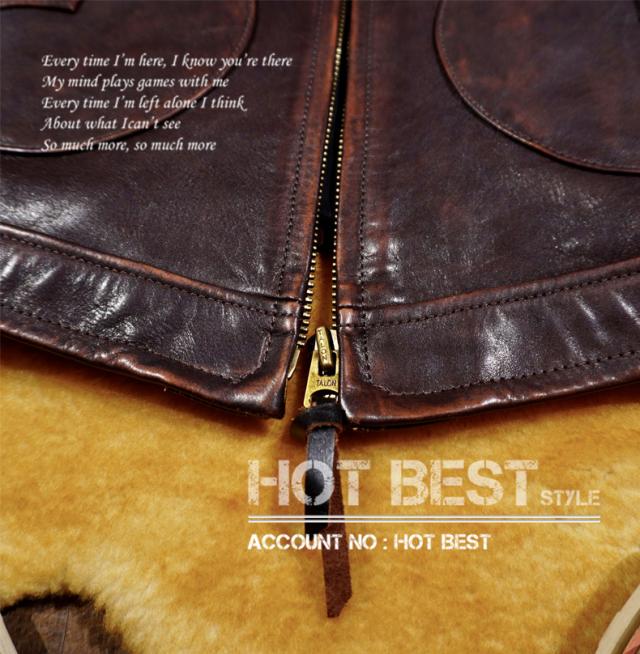 最高峰 1.3mm 茶芯カウハイド 復刻40年代 アビエイタースタイル レザージャケット ウォッシュ加工 ヴィンテージ 牛革