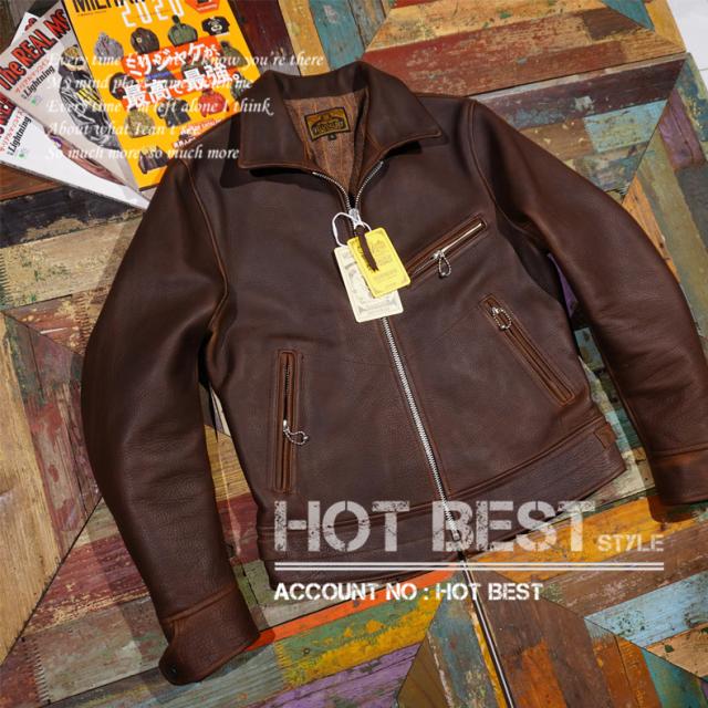 最高峰 2.0mm カウハイド 30年代スタイル シングルライダース メンズ 革ジャン レザージャケット トスカーナ植物鞣し革 牛革