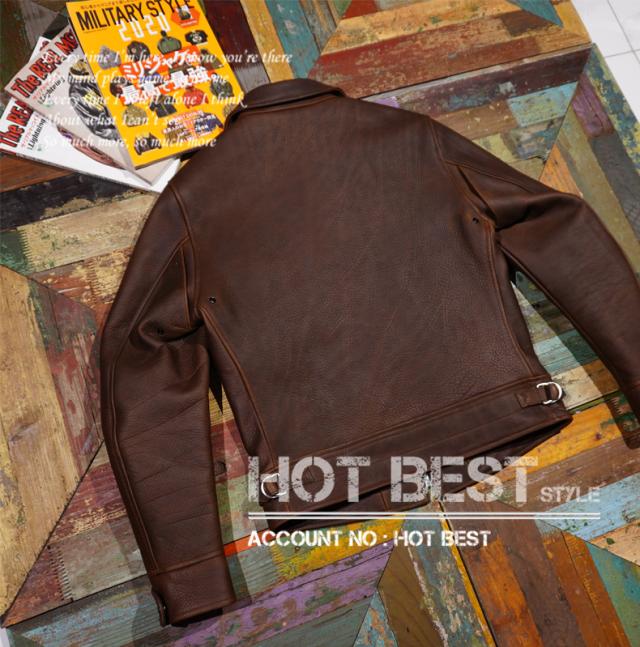 最高峰 2.0mm カウハイド 30年代スタイル シングルライダース メンズ 革ジャン レザージャケット トスカーナ植物鞣し革 牛革
