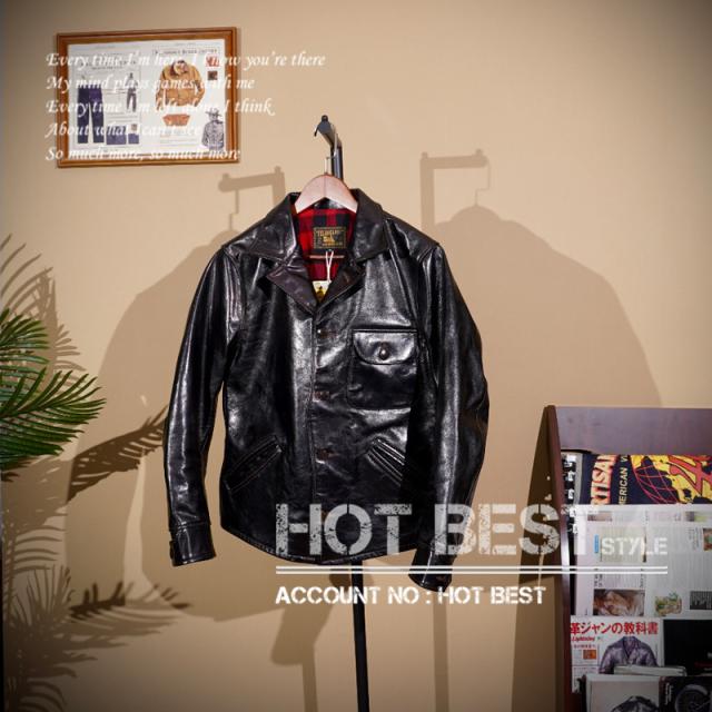 1.3mm 茶芯ホースハイド 復刻40年代 アビエイタースタイル メンズ 革ジャン レザージャケット イタリアンレザー 馬革