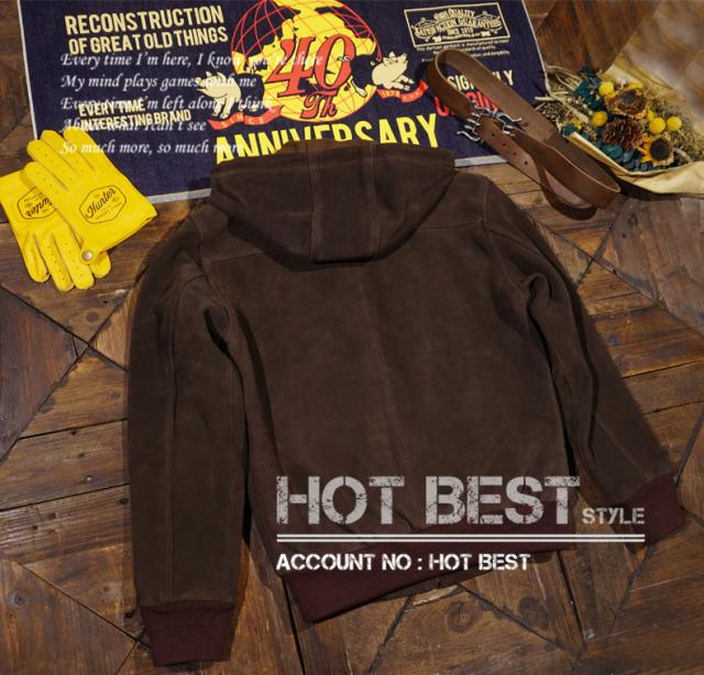 1.3mm カウスエード フーデッドパーカー レザージャケット メンズ 革ジャン ボマー ボンバー ライダース イタリアンレザー 牛革