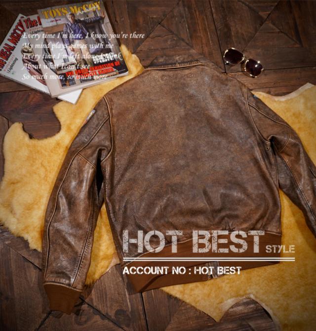 最高峰 1.3mm 茶芯カウハイド USAF TYPE A-2 1942モデル ヴィンテージ加工 フライトジャケット タンニンなめし 牛革