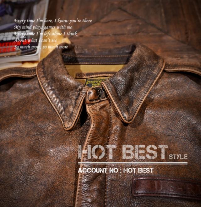 最高峰 1.3mm 茶芯カウハイド USAF TYPE A-2 1942モデル ヴィンテージ加工 フライトジャケット タンニンなめし 牛革