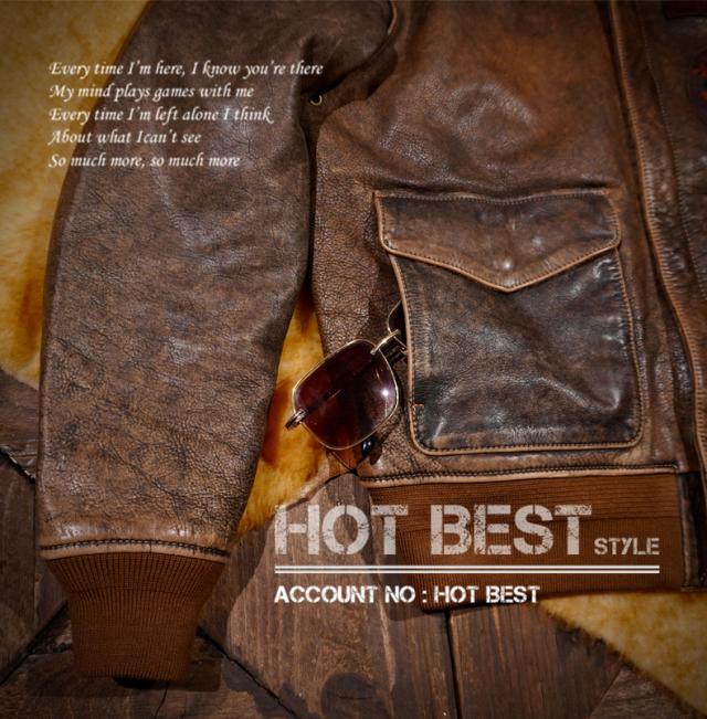 最高峰 1.3mm 茶芯カウハイド USAF TYPE A-2 1942モデル ヴィンテージ加工 フライトジャケット タンニンなめし 牛革