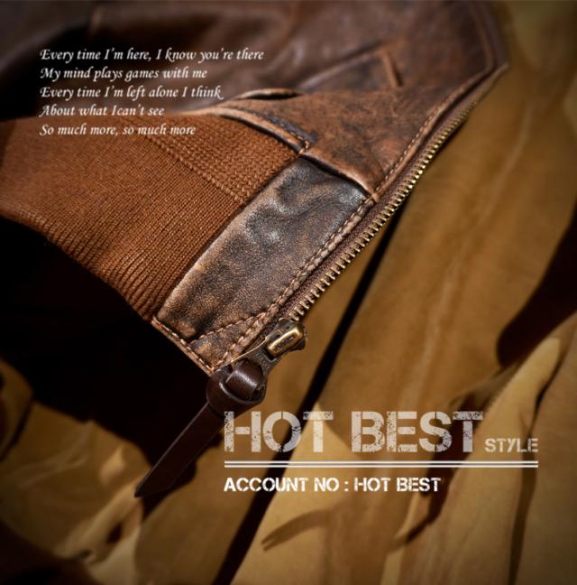 最高峰 1.3mm 茶芯カウハイド USAF TYPE A-2 1942モデル ヴィンテージ加工 フライトジャケット タンニンなめし 牛革