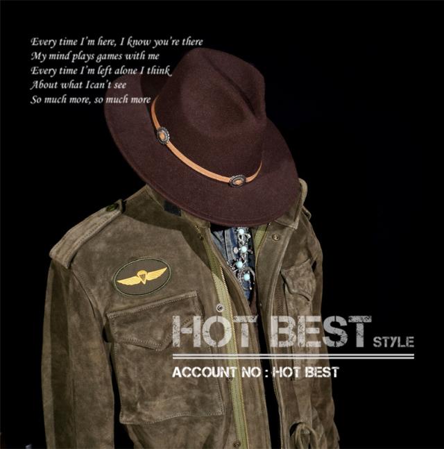 1.3mm カウスエード ヴィンテージ M65 Type ミリタリー メンズ 革ジャン ライダース レザージャケット 牛革