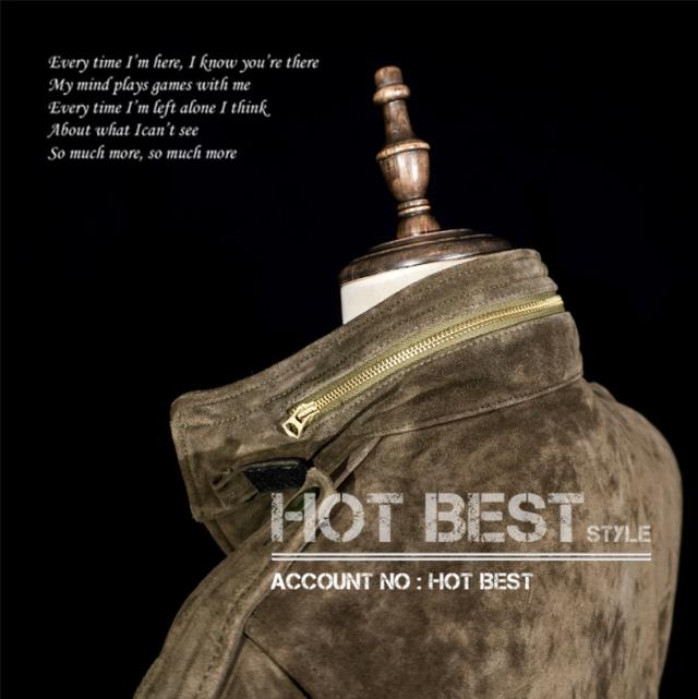 1.3mm カウスエード ヴィンテージ M65 Type ミリタリー メンズ 革ジャン ライダース レザージャケット 牛革