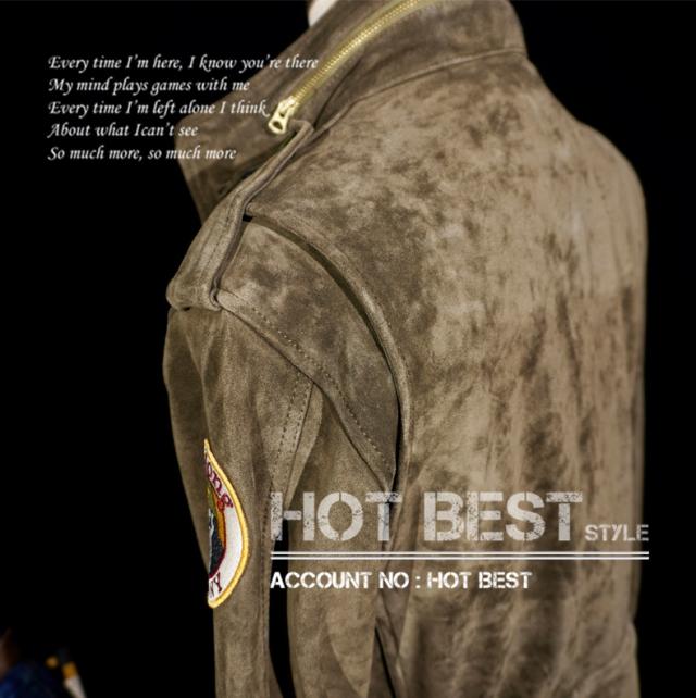 1.3mm カウスエード ヴィンテージ M65 Type ミリタリー メンズ 革ジャン ライダース レザージャケット 牛革