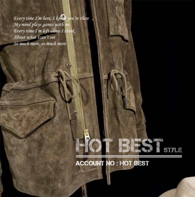 1.3mm カウスエード ヴィンテージ M65 Type ミリタリー メンズ 革ジャン ライダース レザージャケット 牛革