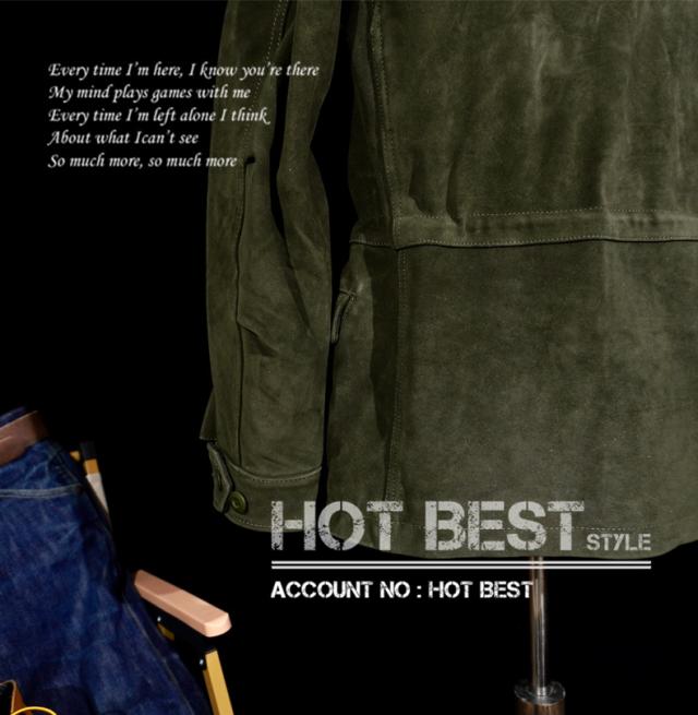 1.3mm カウスエード ヴィンテージ M65 Type ミリタリー メンズ 革ジャン ライダース レザージャケット 牛革