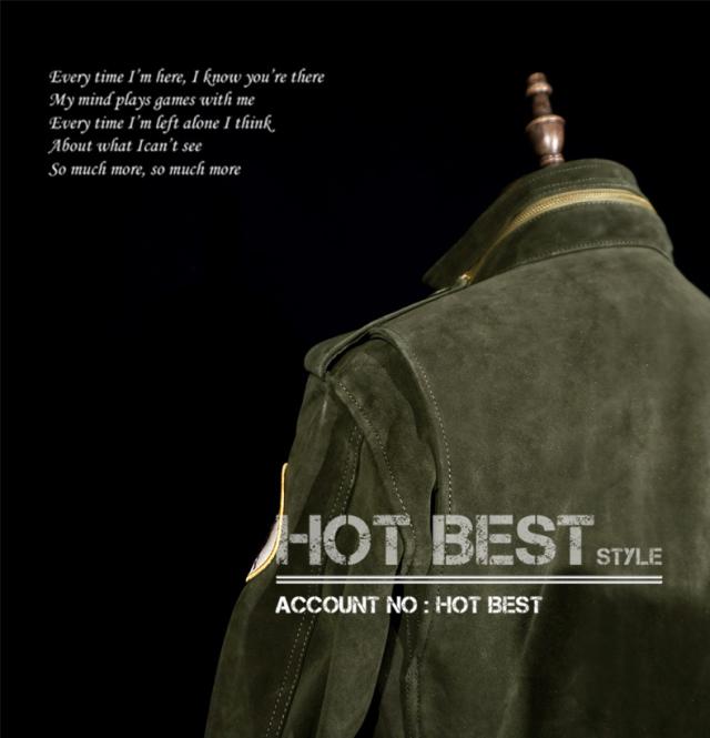 1.3mm カウスエード ヴィンテージ M65 Type ミリタリー メンズ 革ジャン ライダース レザージャケット 牛革