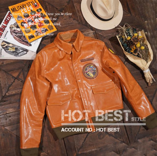 1.3mm カウハイド 復刻30年代 USAF TYPE A-2 フライトジャケット メンズ 革ジャン タンニンなめし 染料仕上げ オイルレザー 牛革