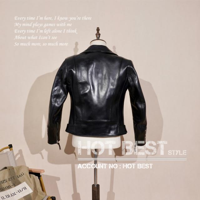 1.3mm 茶芯ホースハイド 30年代スタイル Dポケット ダブルライダース メンズ 革ジャン レザージャケット ベジタブル 馬革