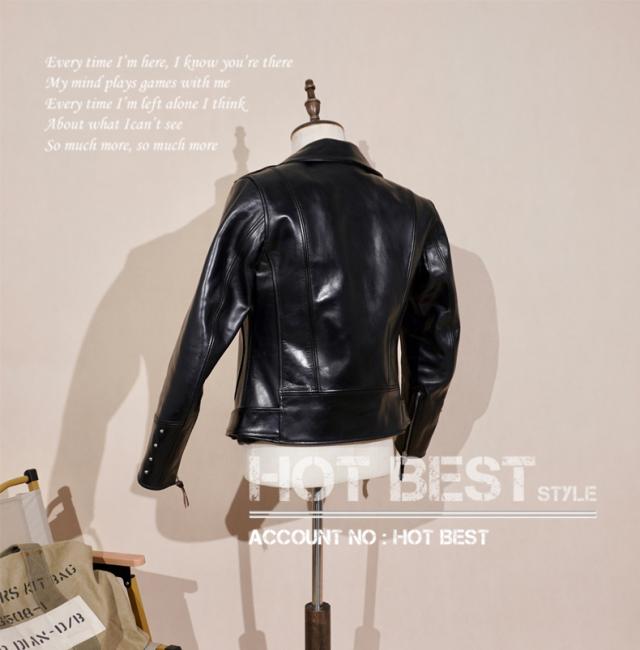 1.3mm 茶芯ホースハイド 30年代スタイル Dポケット ダブルライダース メンズ 革ジャン レザージャケット ベジタブル 馬革