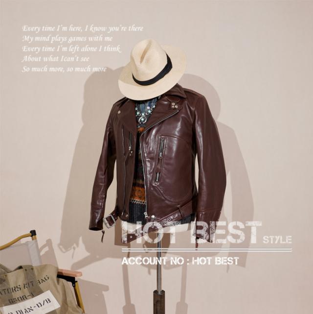 1.3mm カウハイド 30年代スタイル Dポケット ダブルライダース メンズ 革ジャン レザージャケット オイルワックスレザー ベジタブル 牛革