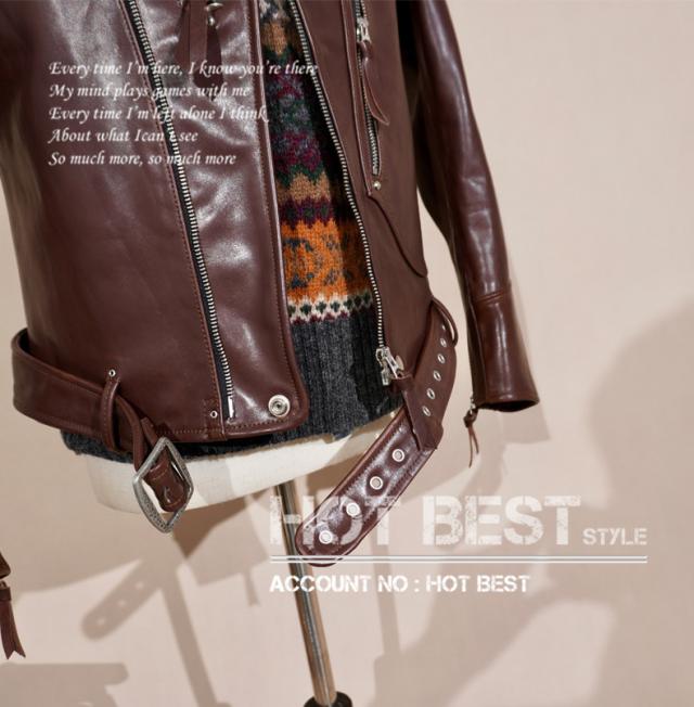 1.3mm カウハイド 30年代スタイル Dポケット ダブルライダース メンズ 革ジャン レザージャケット オイルワックスレザー ベジタブル 牛革