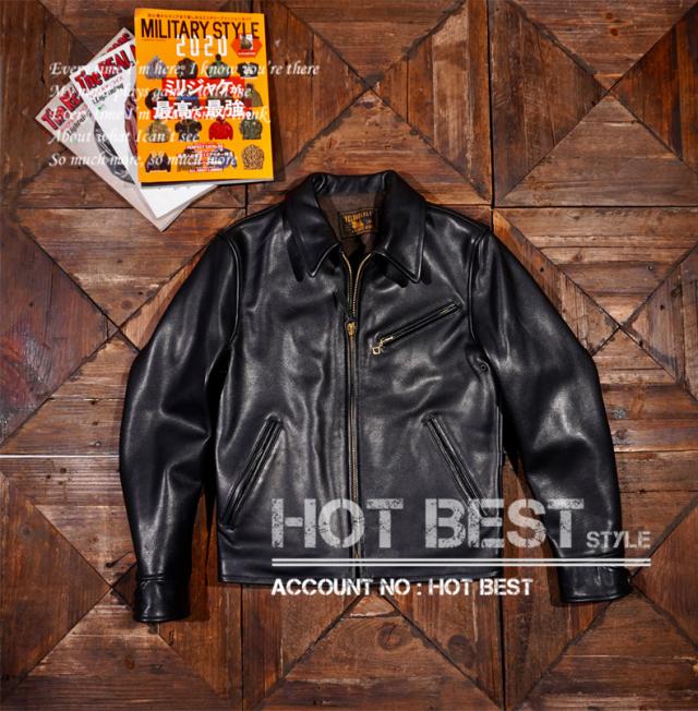 1.4mm カウハイド 30年代スタイル シングルライダース メンズ 革ジャン レザージャケット トスカーナ植物鞣し革 牛革