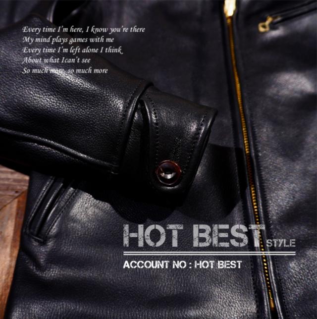 1.4mm カウハイド 30年代スタイル シングルライダース メンズ 革ジャン レザージャケット トスカーナ植物鞣し革 牛革