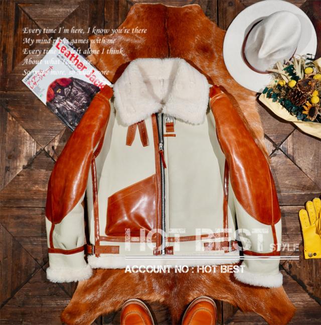 ホースハイド&シープスキン 本革 メンズ 復刻40年代 TYPE B-3 ムートン