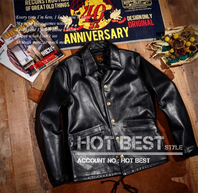 1.3mm ホースハイド コーチジャケット レザージャケット カーコート ブレーキマン オイルレザー 馬革