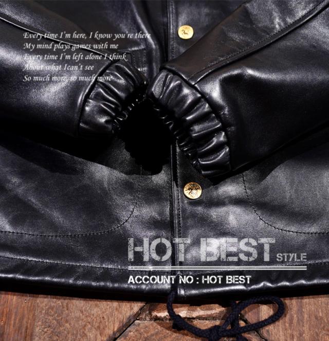 1.3mm ホースハイド コーチジャケット レザージャケット カーコート ブレーキマン オイルレザー 馬革