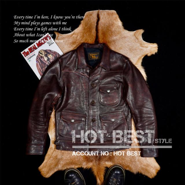 1.3mm 茶芯カウハイド 復刻20年代 A-1タイプ コサック スポーツジャケット ボマー ボンバー フライト イタリアンレザー 牛革