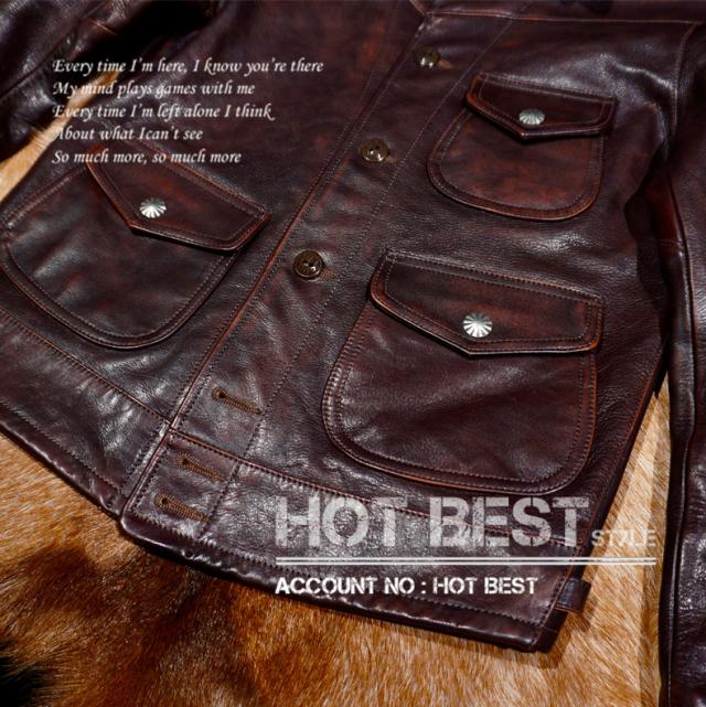 1.3mm 茶芯カウハイド 復刻20年代 A-1タイプ コサック スポーツジャケット ボマー ボンバー フライト イタリアンレザー 牛革