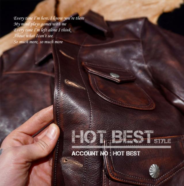 1.3mm 茶芯カウハイド 復刻20年代 A-1タイプ コサック スポーツジャケット ボマー ボンバー フライト イタリアンレザー 牛革