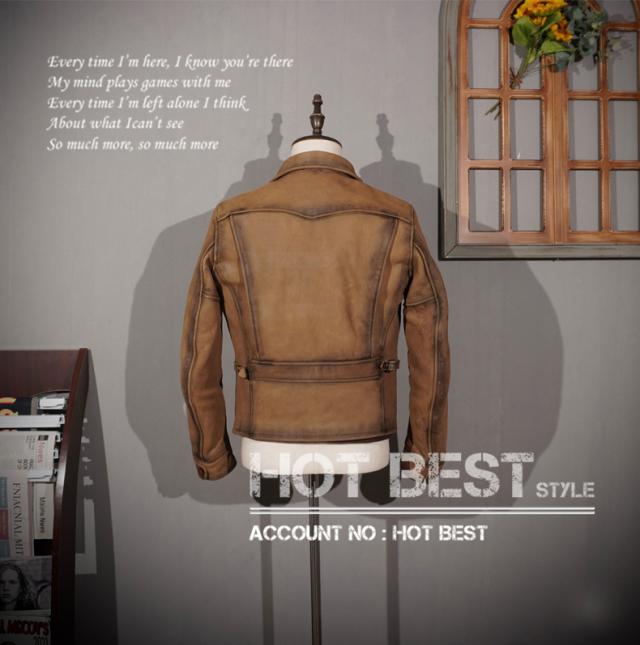 1.3mm カウハイド 30年代 トラッカースタイル メンズ 革ジャン ヴィンテージ加工 シングルライダース レザージャケット 牛革