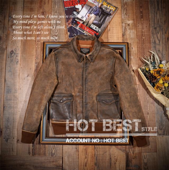 1.3mm カウハイド 復刻30年代 USAF TYPE A-2 フライトジャケット タイト ウォッシュ加工ヴィンテージ 染料仕上げ 牛革