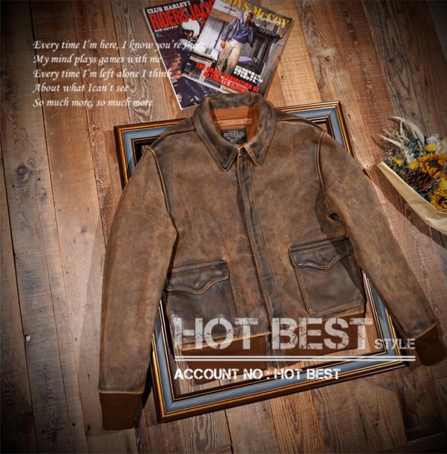 1.3mm カウハイド 復刻30年代 USAF TYPE A-2 フライトジャケット タイト ウォッシュ加工ヴィンテージ 染料仕上げ 牛革