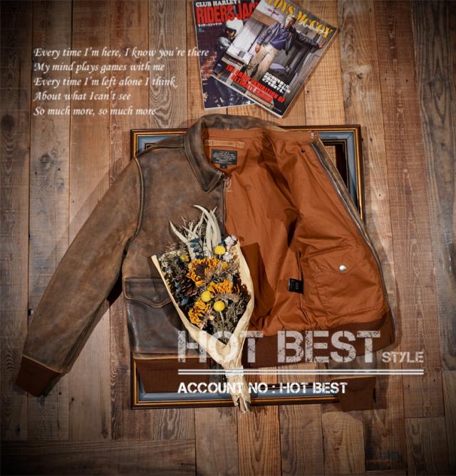 1.3mm カウハイド 復刻30年代 USAF TYPE A-2 フライトジャケット タイト ウォッシュ加工ヴィンテージ 染料仕上げ 牛革