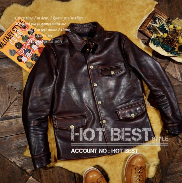 1.3mm 茶芯カウハイド 30年代 ワークコート レザージャケット メンズ 革ジャン カーコート ブレーキマン ベジタブルタンニンなめし 牛革