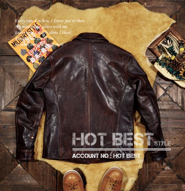 1.3mm 茶芯カウハイド 30年代 ワークコート レザージャケット メンズ 革ジャン カーコート ブレーキマン ベジタブルタンニンなめし 牛革