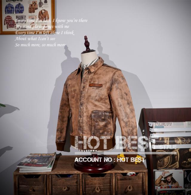 1.3mm カウハイド 復刻30年代 USAF TYPE A-2 フライトジャケット タイト ウォッシュ加工 ヴィンテージ 染料仕上げ 牛革