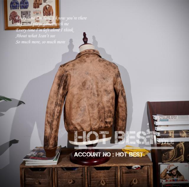 1.3mm カウハイド 復刻30年代 USAF TYPE A-2 フライトジャケット タイト ウォッシュ加工 ヴィンテージ 染料仕上げ 牛革