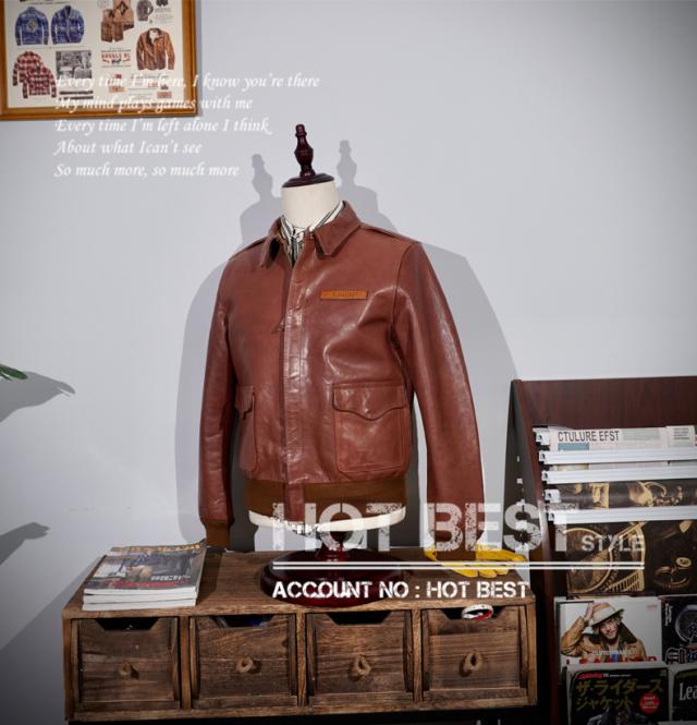 1.3mm カウハイド 復刻30年代 USAF TYPE A-2 フライトジャケット タイト ウォッシュ加工ヴィンテージ 染料仕上げ 牛革