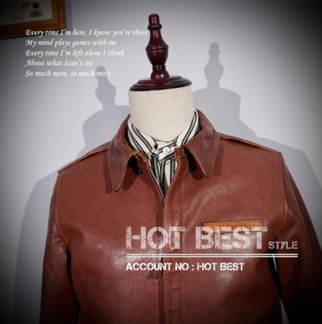 1.3mm カウハイド 復刻30年代 USAF TYPE A-2 フライトジャケット タイト ウォッシュ加工ヴィンテージ 染料仕上げ 牛革