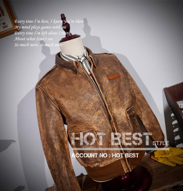 1.3mm カウハイド 復刻30年代 USAF TYPE A-2 フライトジャケット タイト ウォッシュ加工ヴィンテージ 染料仕上げ 牛革